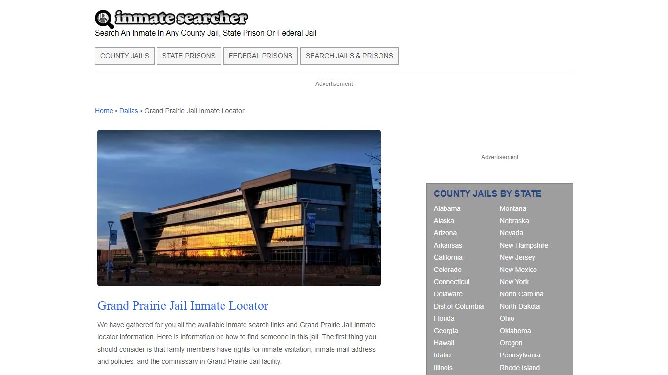Grand Prairie Jail Inmate Locator - Inmate Searcher